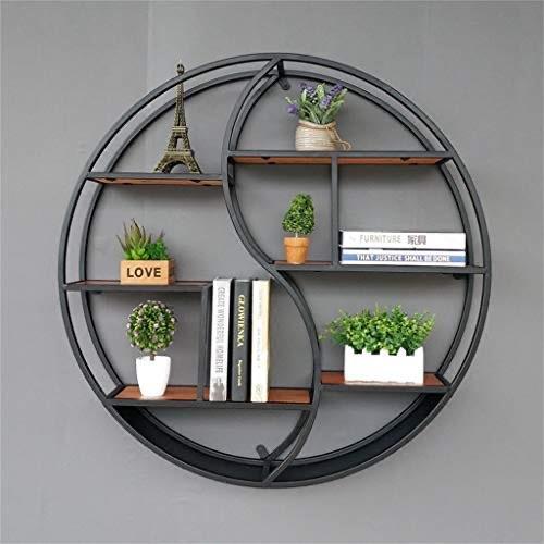 Wall-Mounted "YIN YANG" Metal Storage Floating Shelf Frame Decor